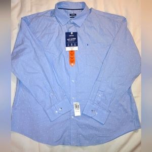 Izod mans dress shirt 100% cotton blue size 2XL